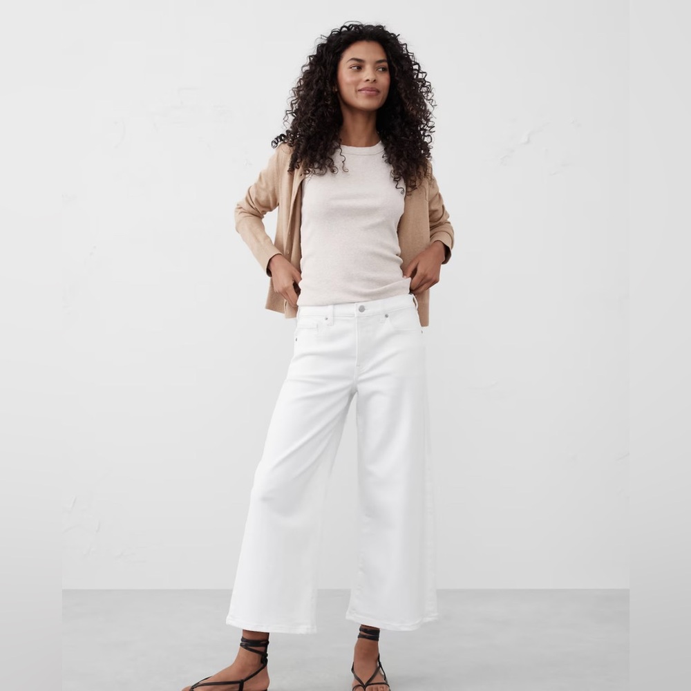 Banana Republic Women's White Wide-Leg Jeans 27/4